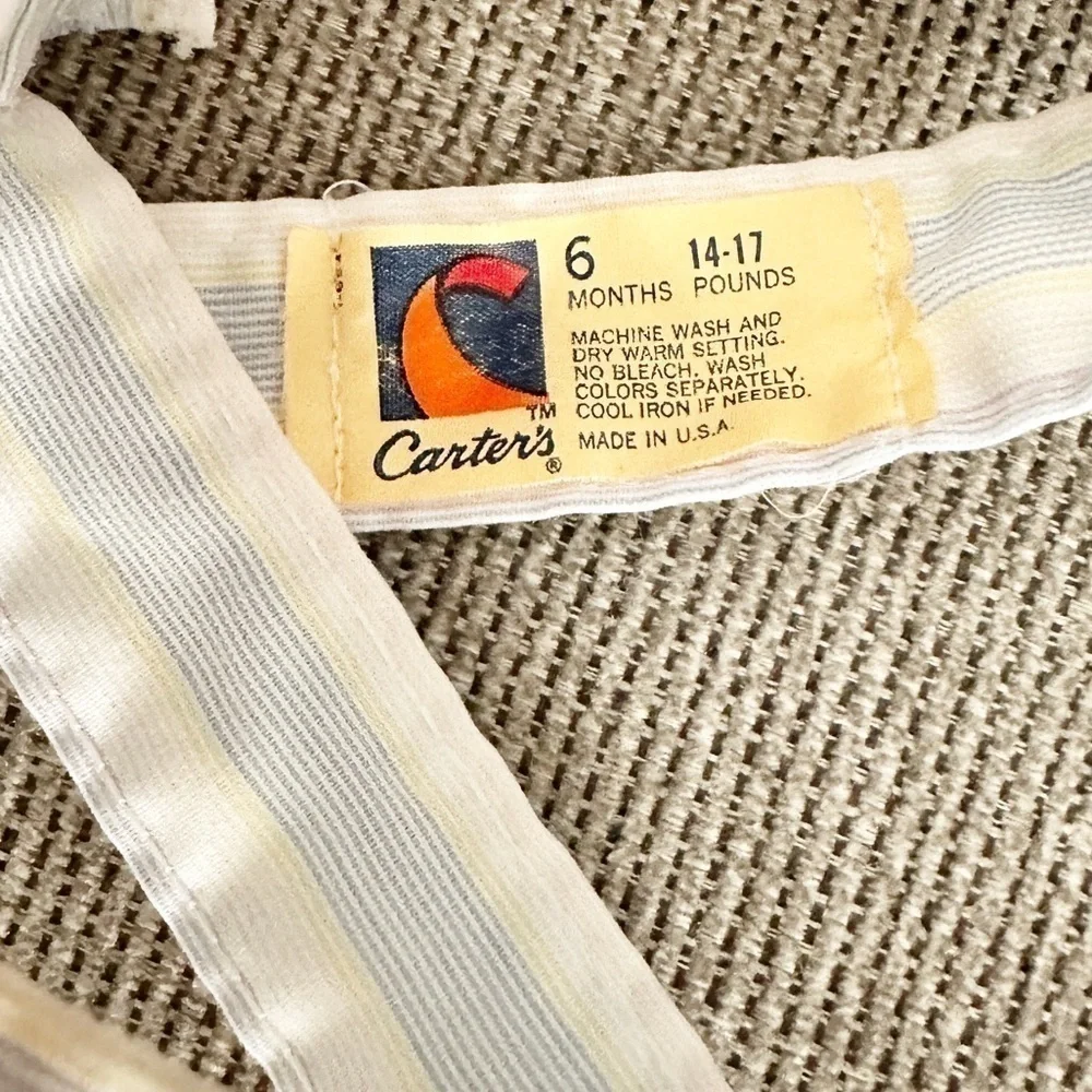 CARTERS Vintage Stripe Sailboat Overalls 6 Months